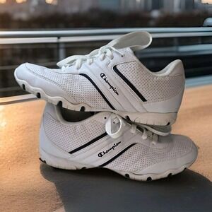 Champion‎ Comfort White Sneakers Women's 8W Wide Non-Slip Athletic Walking Shoes